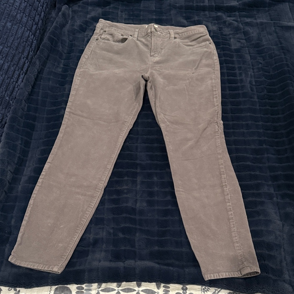 J. Crew High Rise Skinny Corduroy Pants - Light Gray 30P